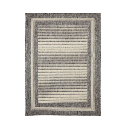 Flatweave Gel Border Steel Grey Rug