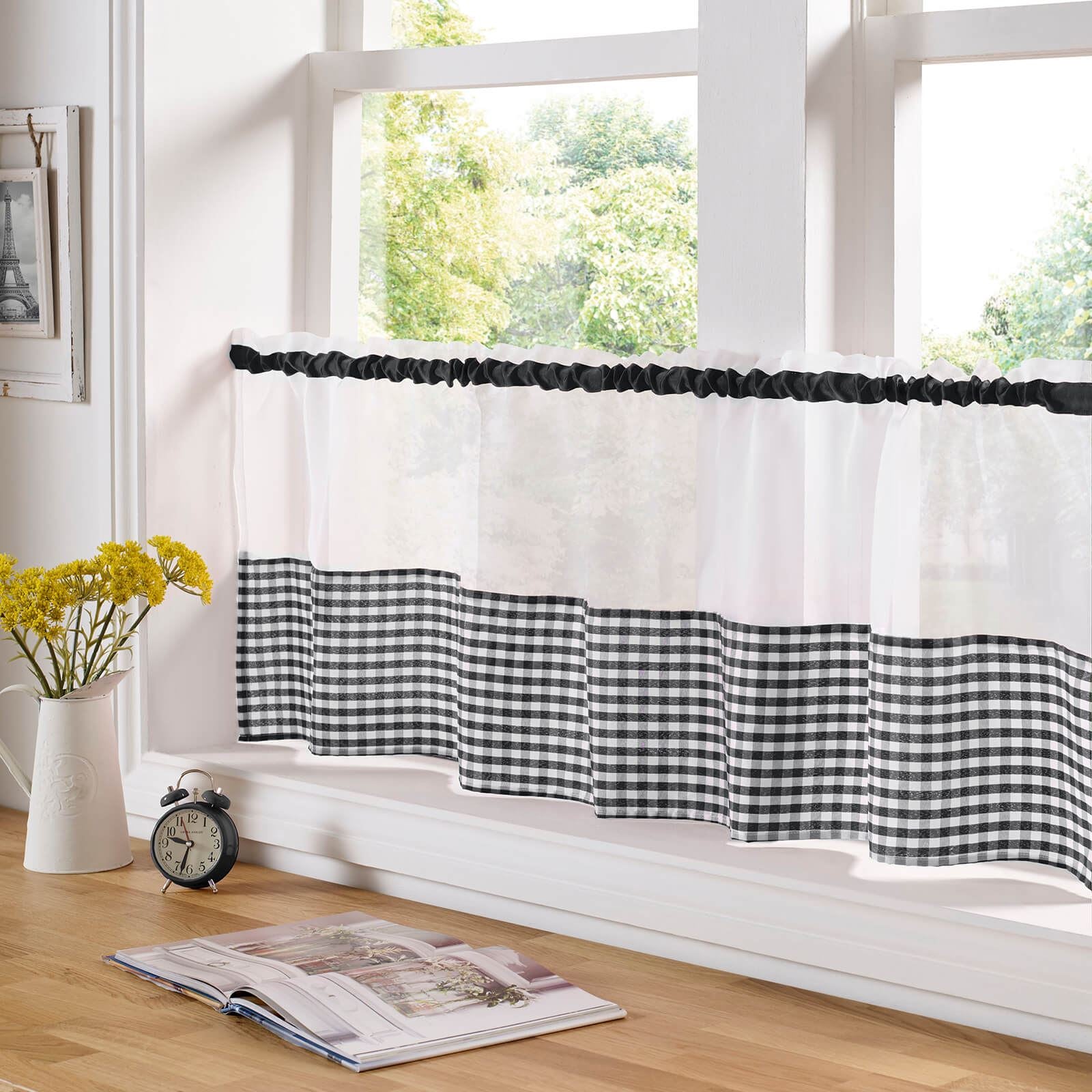 Gingham Black KiTChen Cafe Panels