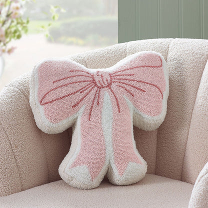 Catherine Lansfield Bow Pink 3D Shaped Cushion - 45x43cm