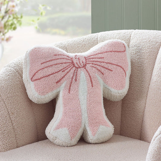 Catherine Lansfield Bow Pink 3D Shaped Cushion - 45x43cm
