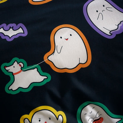 Halloween Ghosts Black Duvet Cover Set