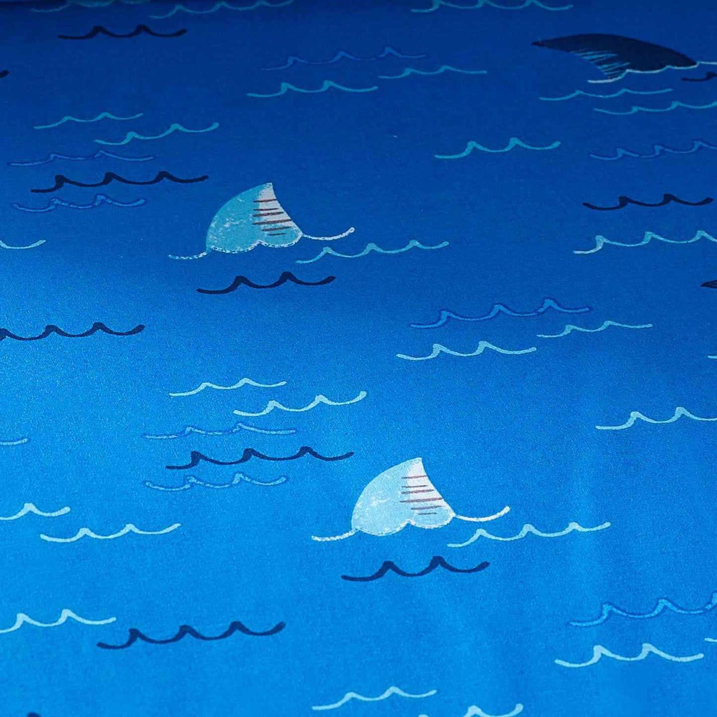 Jawsome Shark Navy Blue Fitted Sheet