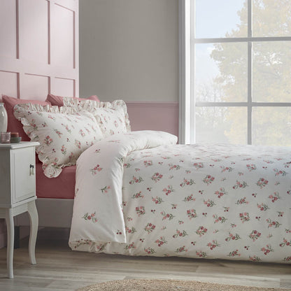 Catherine Lansfield Ditsy Floral Reversible Cotton Bedding Duvet Cover Set Pink
