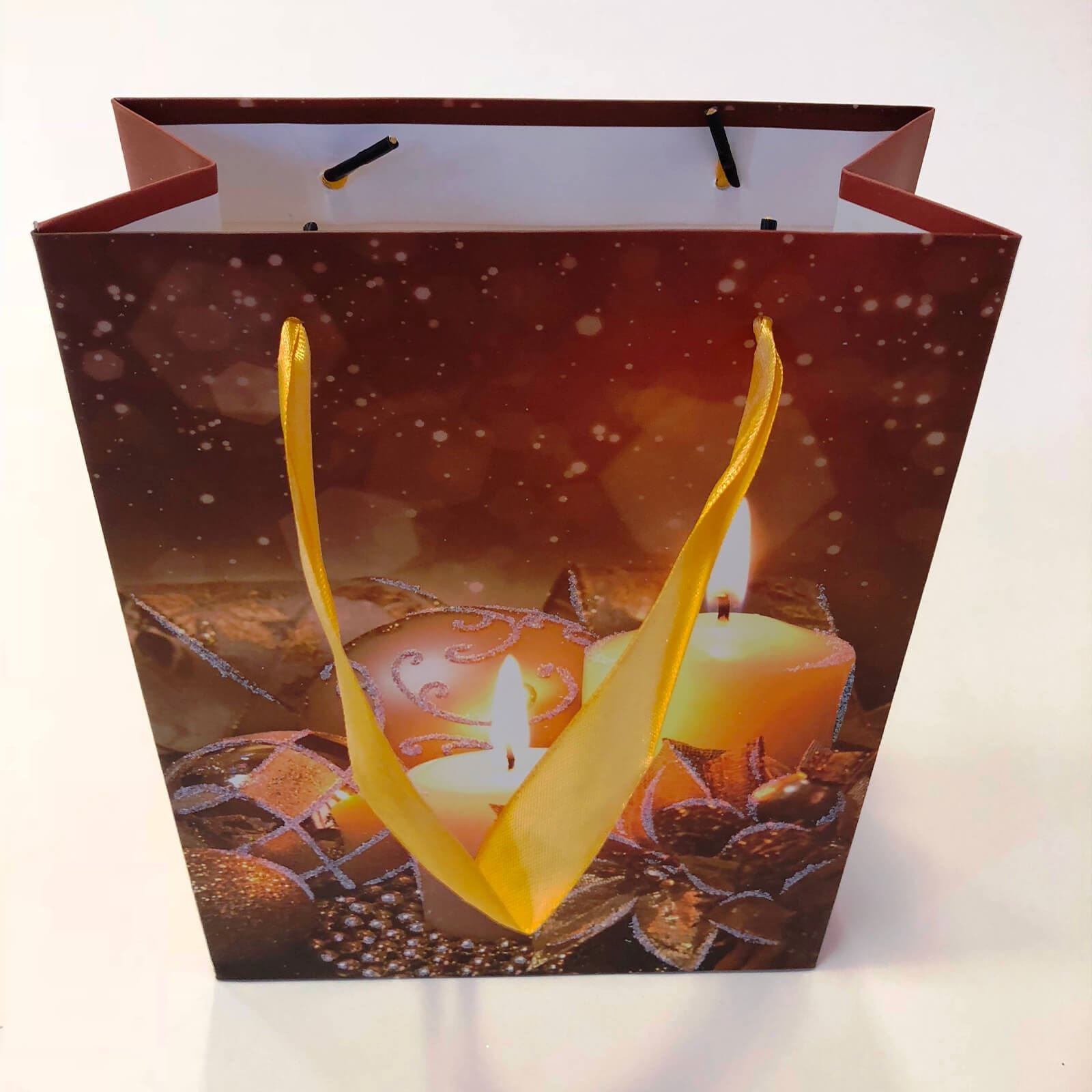 Christmas Gift Candle Brown Bags