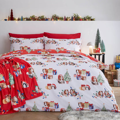 Christmas Guineapig White Duvet Cover Set