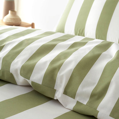 Cove Stripe Green Duvet Cover Set