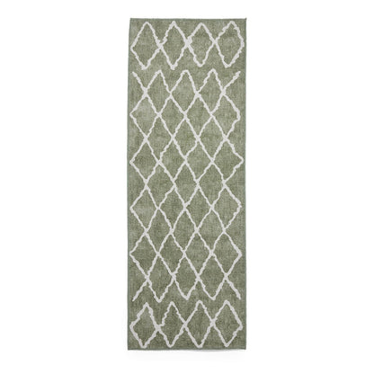 Coral H1060 Green Berber Washable Rug