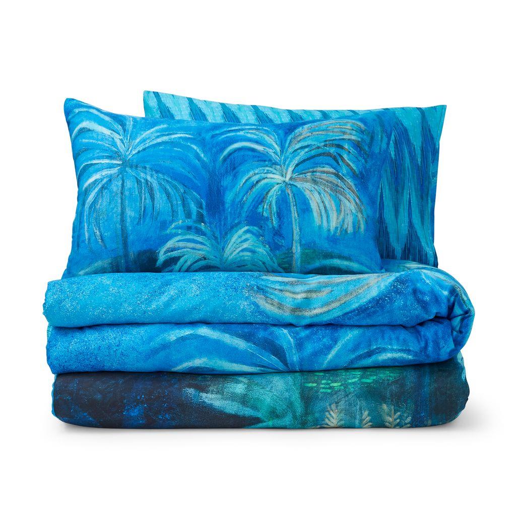 Midnight Palms Blue Duvet Cover Set