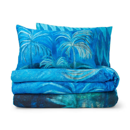 Midnight Palms Blue Duvet Cover Set