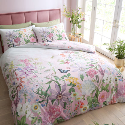 RHS x Catherine Lansfield Enchanted Butterfly Garden Pink Duvet Cover Set