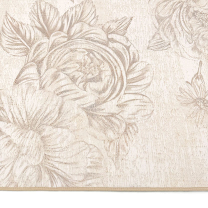 Hug Rug Eco-Washable Muted Floral Beige 75x220