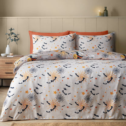 Catherine Lansfield Halloween Gonks Reversible Bedding Duvet Cover Set Natural