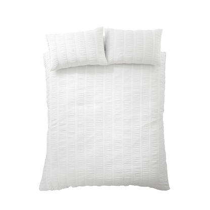 Pineapple Elephant Waffle Seersucker Bedding Duvet Cover Set White