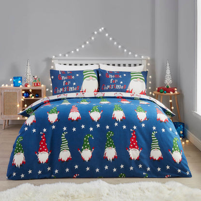 Gnome For Christmas Navy Duvet Set