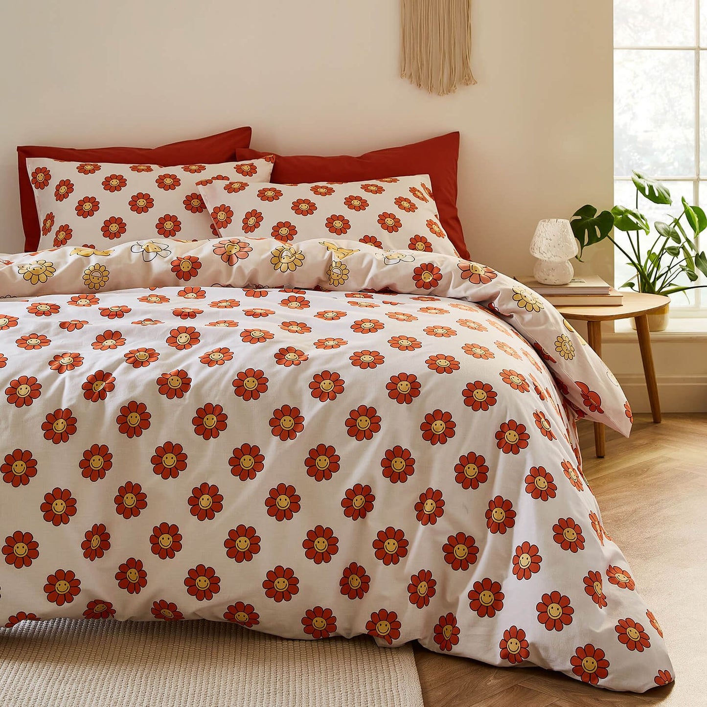 Groovy Floral Natural Duvet Cover Set