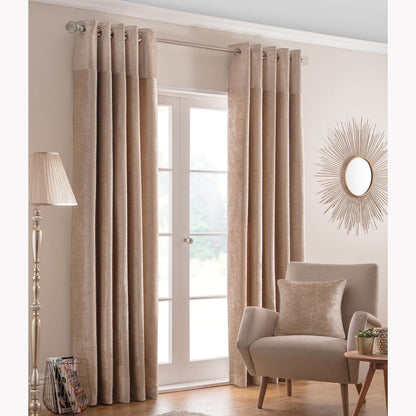 Nova Plain Champagne Eyelet Curtains