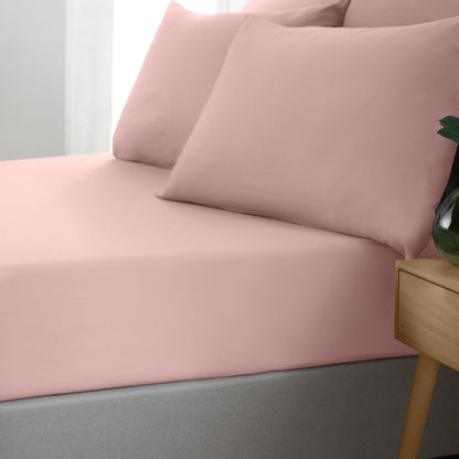 Catherine Lansfield So Soft Non Iron Blush Pink Fitted Sheet