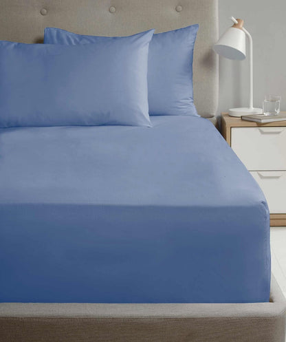 SND Percale 16" Blue Fitted Sheet