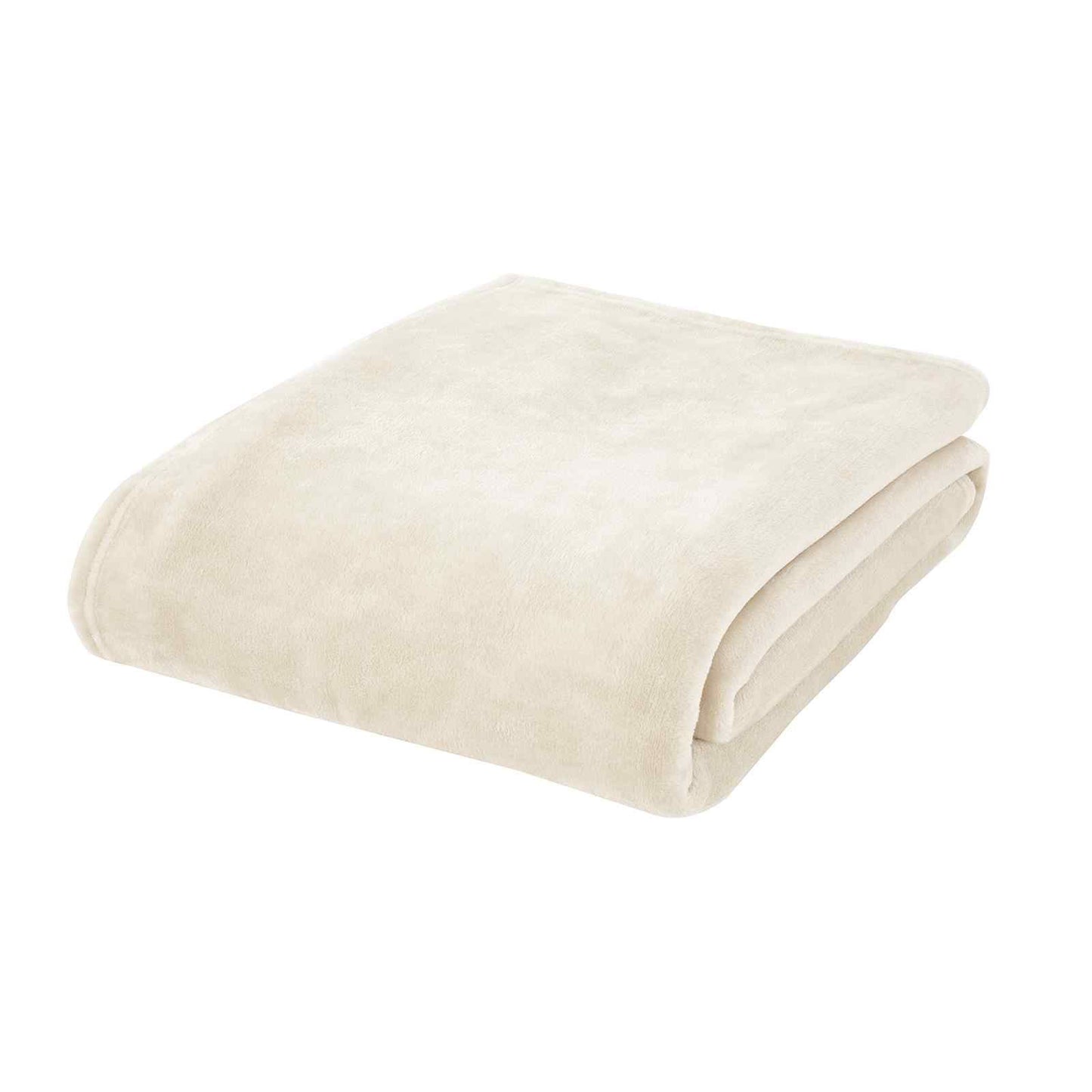 Raschel Velvet Touch Cream Blanket Throw
