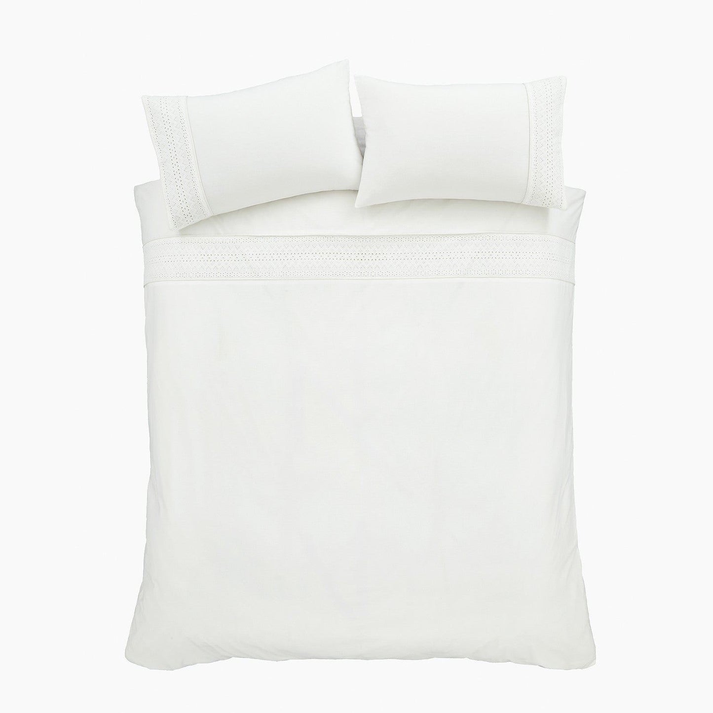 Broderie Anglaise White Duvet Cover Set