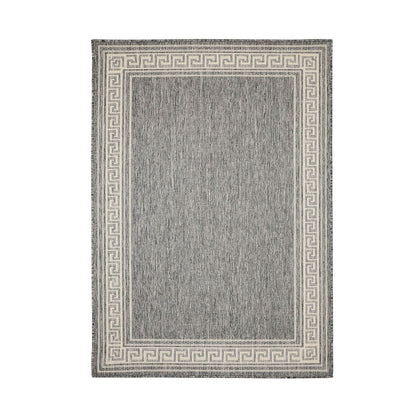 Flatweave Gel Greek Key Steel Grey Rug