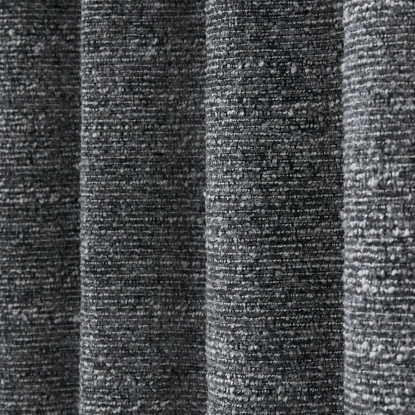 Catherine Lansfield Chunky Boucle Lined Eyelet Curtains Two Panels Charcoal Grey