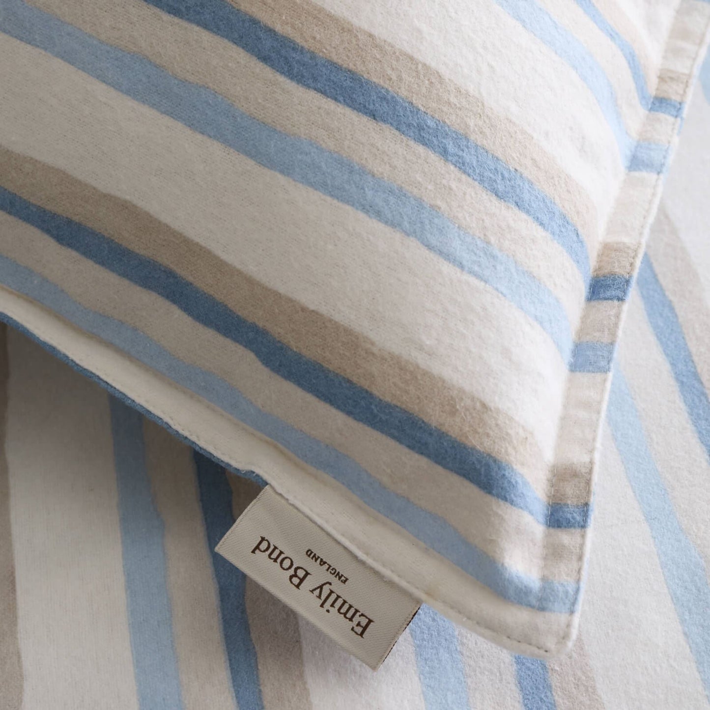 Emily Bond Somerset Striped Cotton Bedding Duvet Cover Set Blue