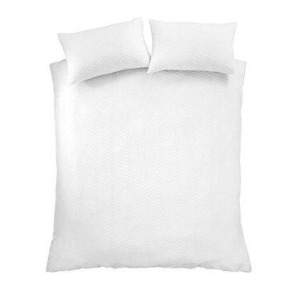 Heatset Wave White Duvet Cover Set