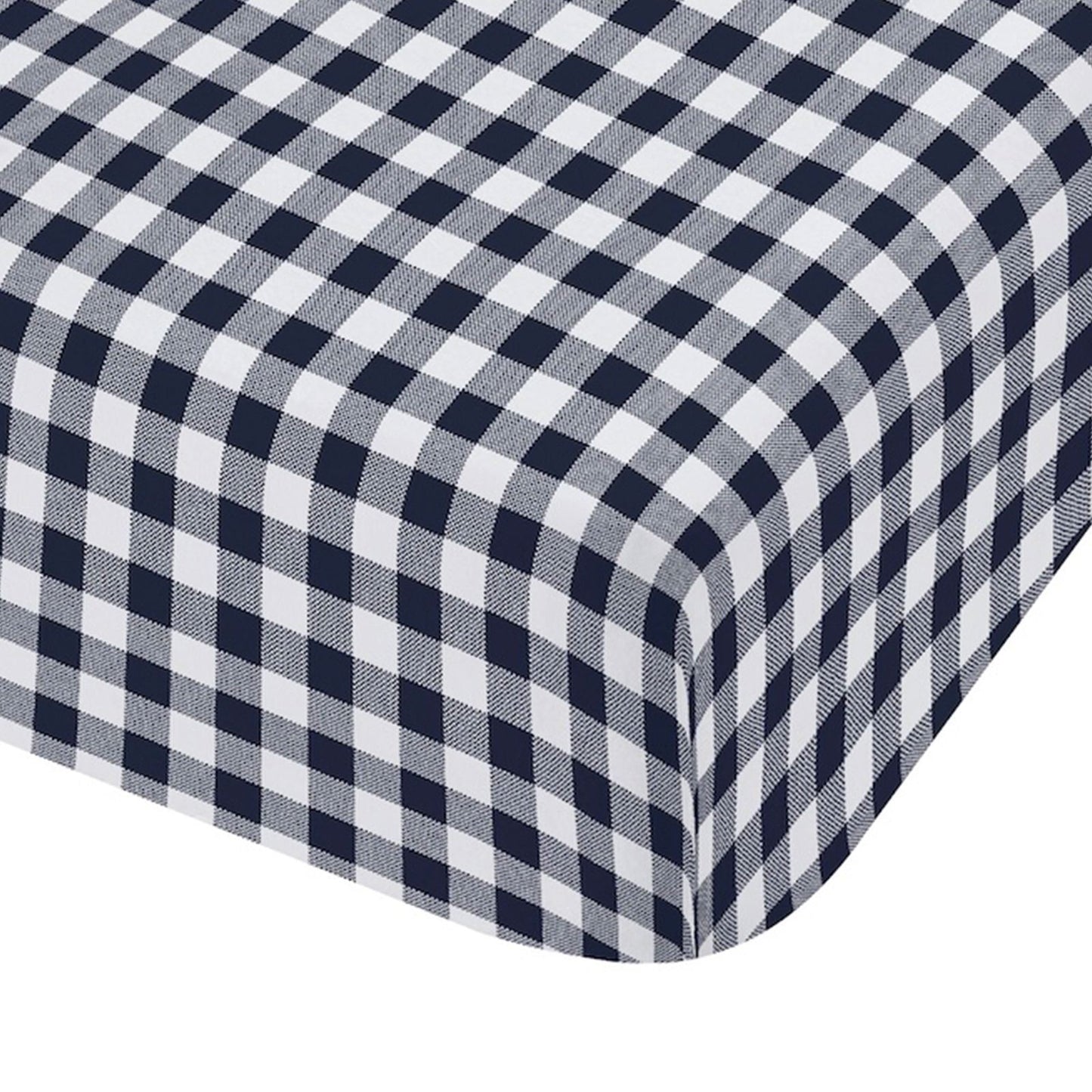Catherine Lansfield Bamford Gingham Check Navy Blue Fitted Sheet