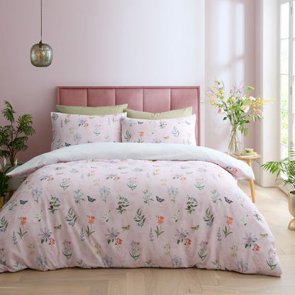 RHS x Catherine Lansfield Enchanted Butterfly Garden Pink Duvet Cover Set
