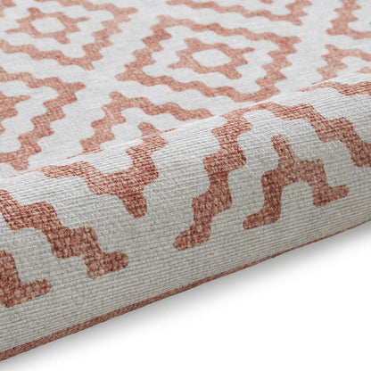 Coral H1058 Orange Modern Washable Rug