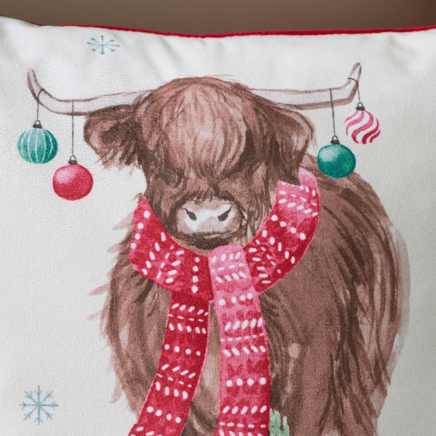 Catherine Lansfield Merry Christmoo Soft Touch Cushion Natural - 45x45cm