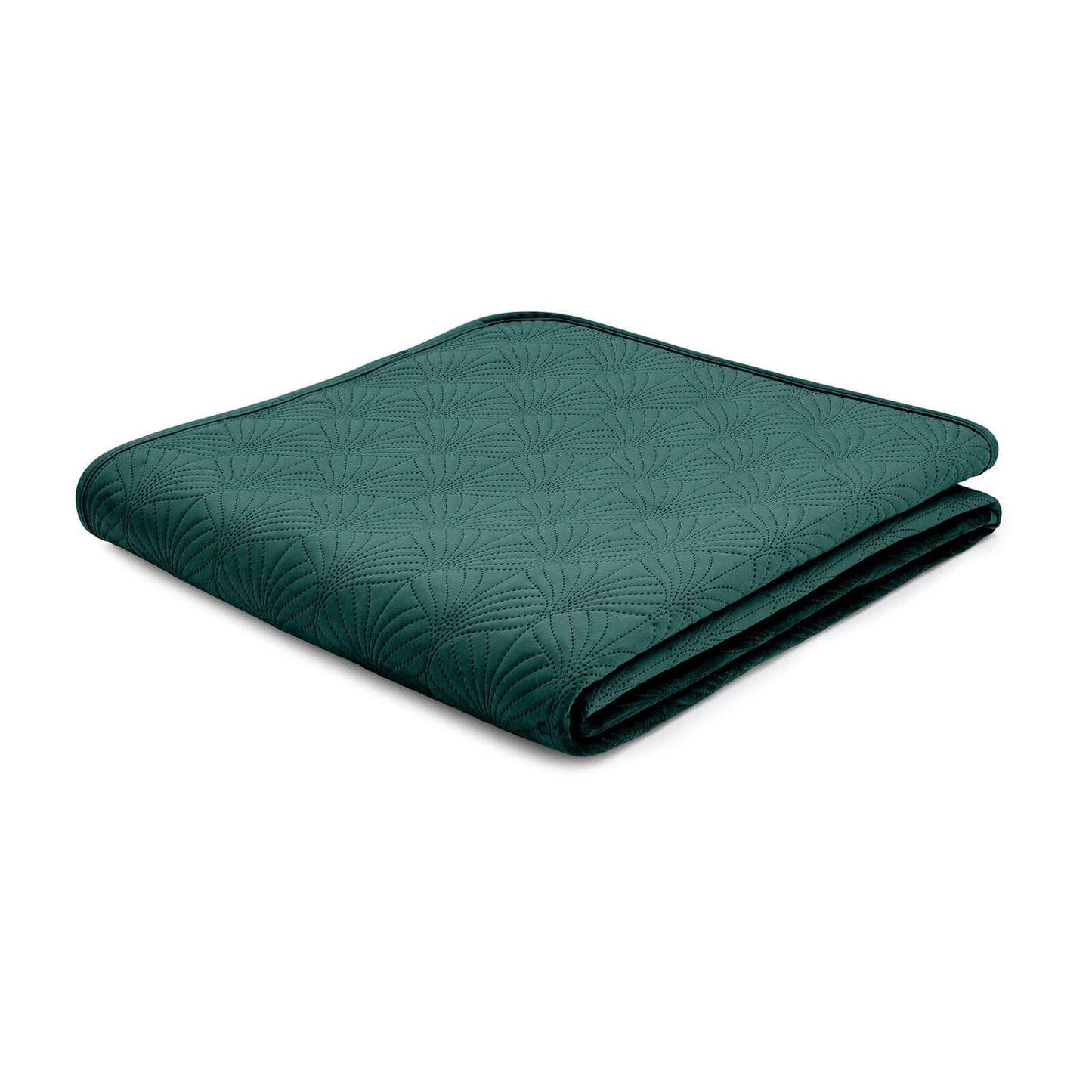 Art Deco Pearl Quilted Quilted Bedspread Teal Green