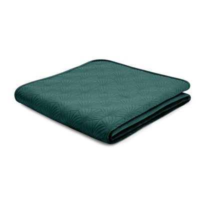 Art Deco Pearl Quilted Quilted Bedspread Teal Green