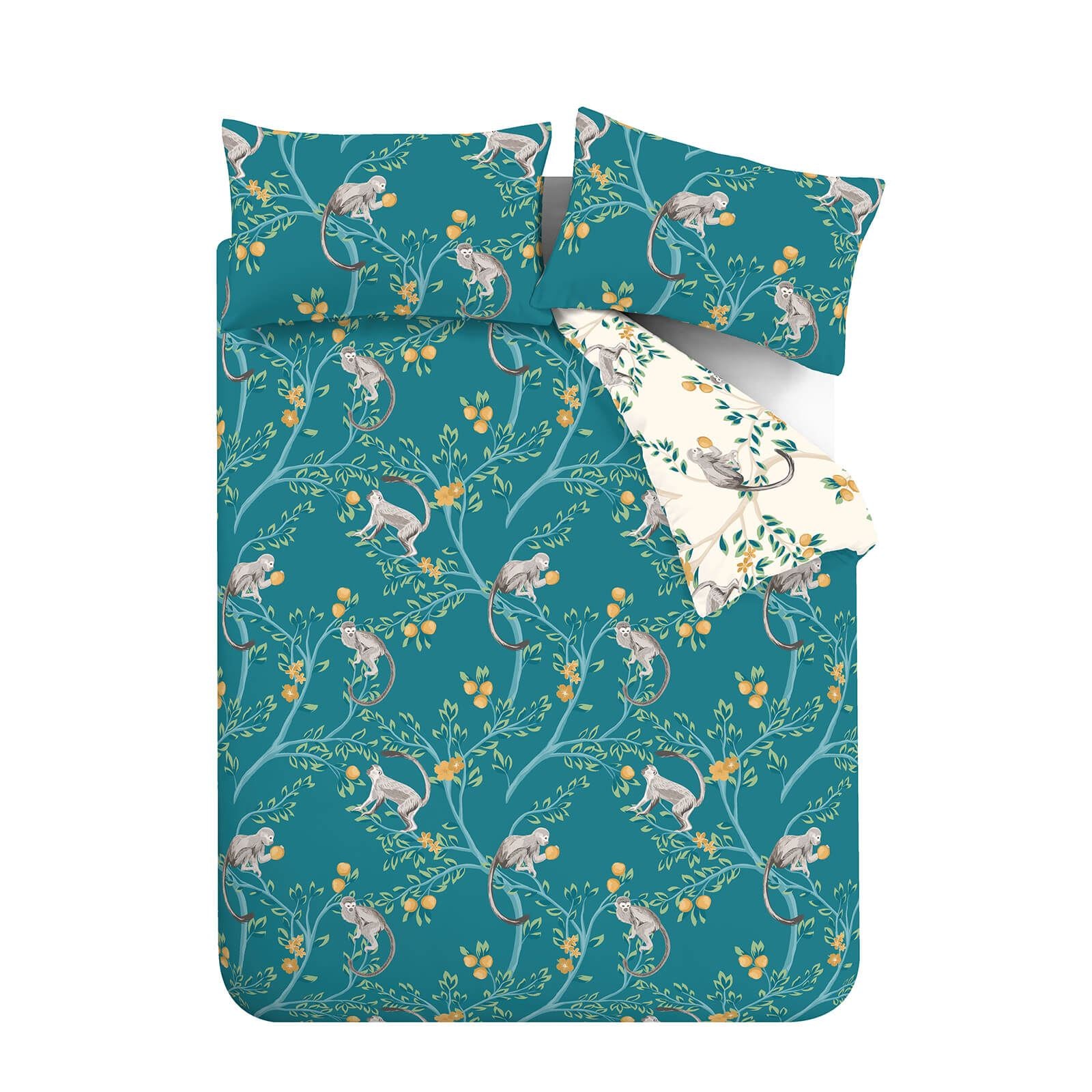 Tropical Monkey Green Duvet Set