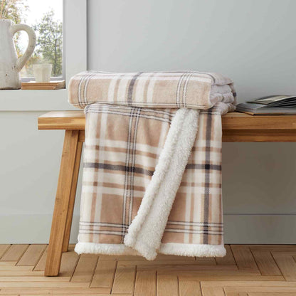 Kelso Check Natural Blanket Throw