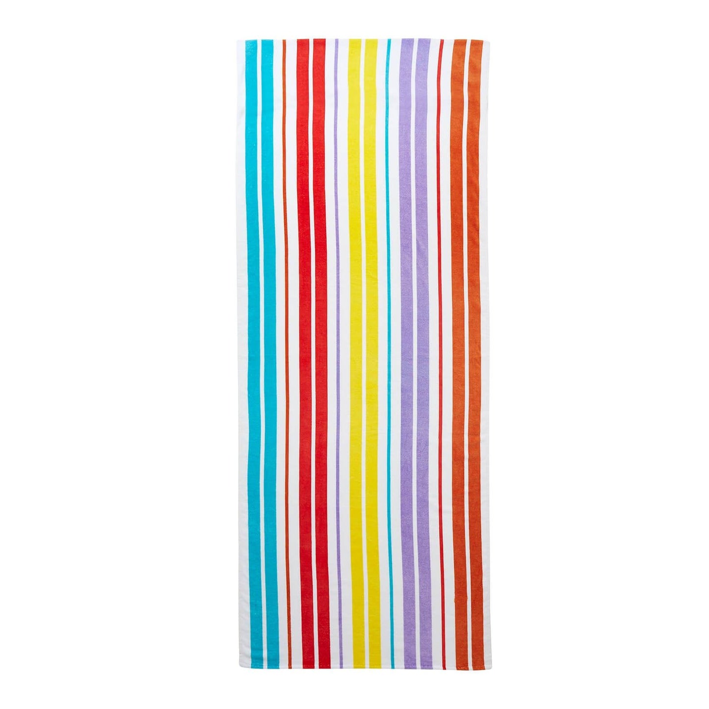 Rainbow Stripe Cotton 78x200cm Beach Sun Lounger Towel Bright