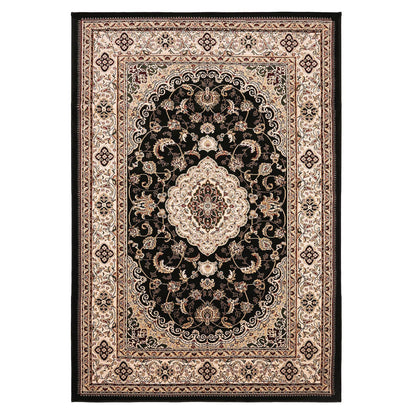 Victoria Traditional Black Classical Rug
