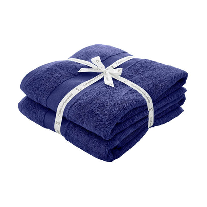 Anti-Bacterial Navy Blue Bath Sheet Pair