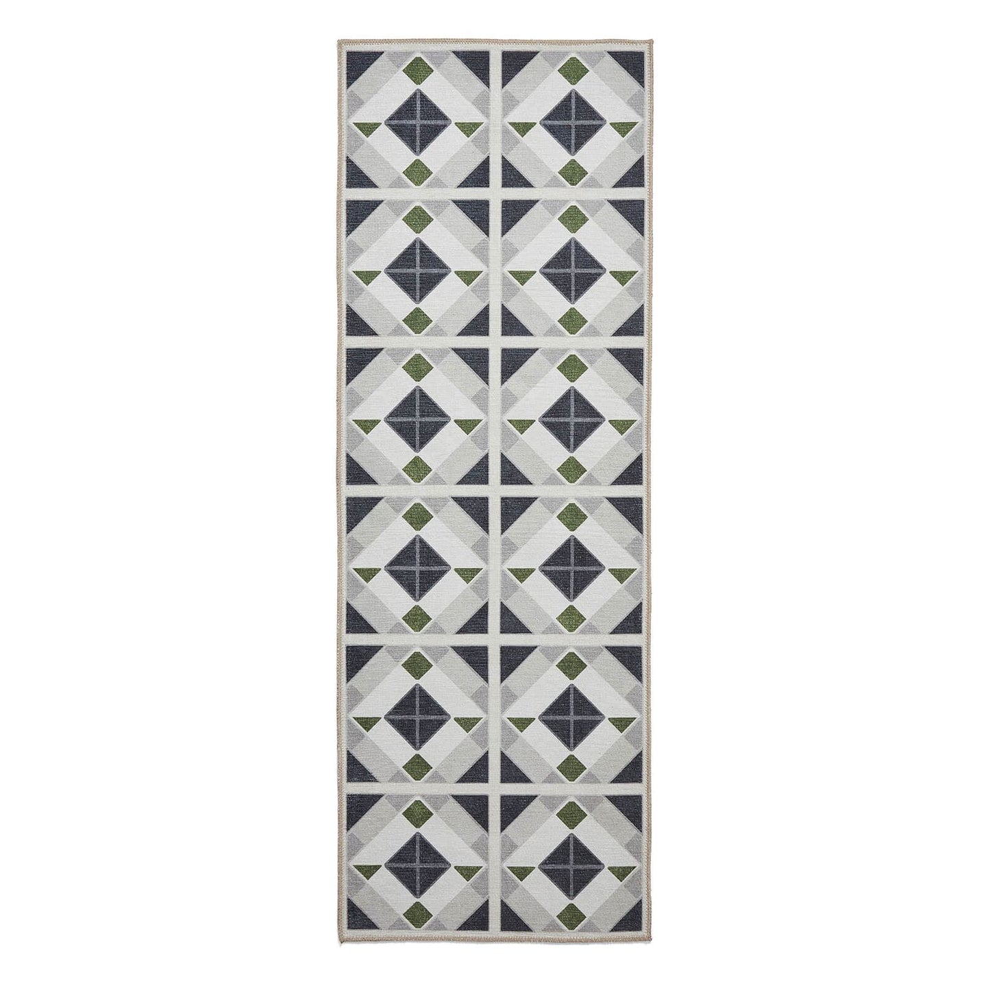 Victoria H1190 Grey/Green Washable Rug