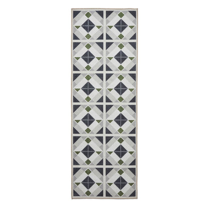 Victoria H1190 Grey/Green Washable Rug