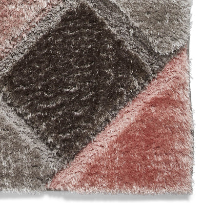 Olympia 2239 Grey/Pink Shaggy Rug