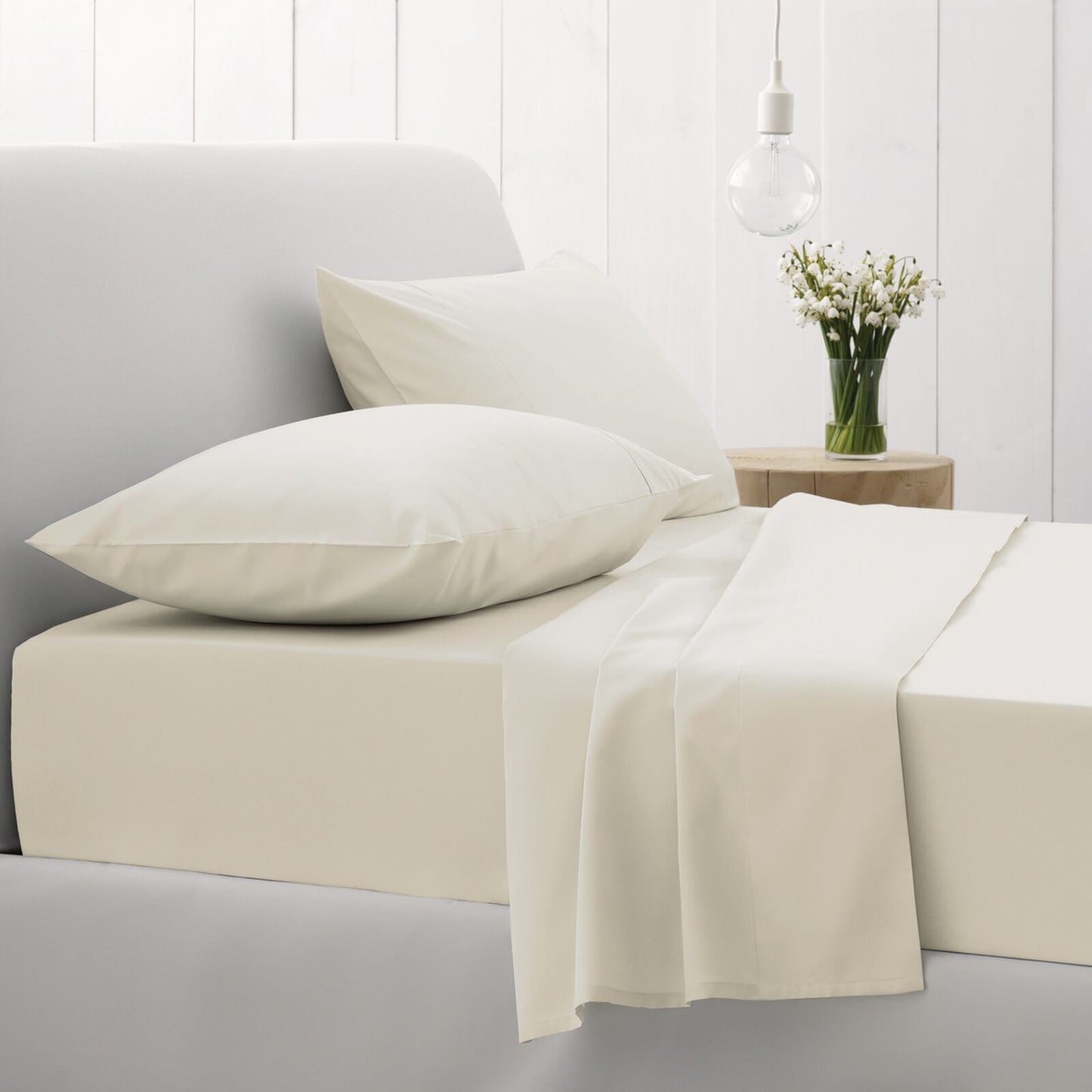 500TC Cotton Sateen Chalk Flat Sheet