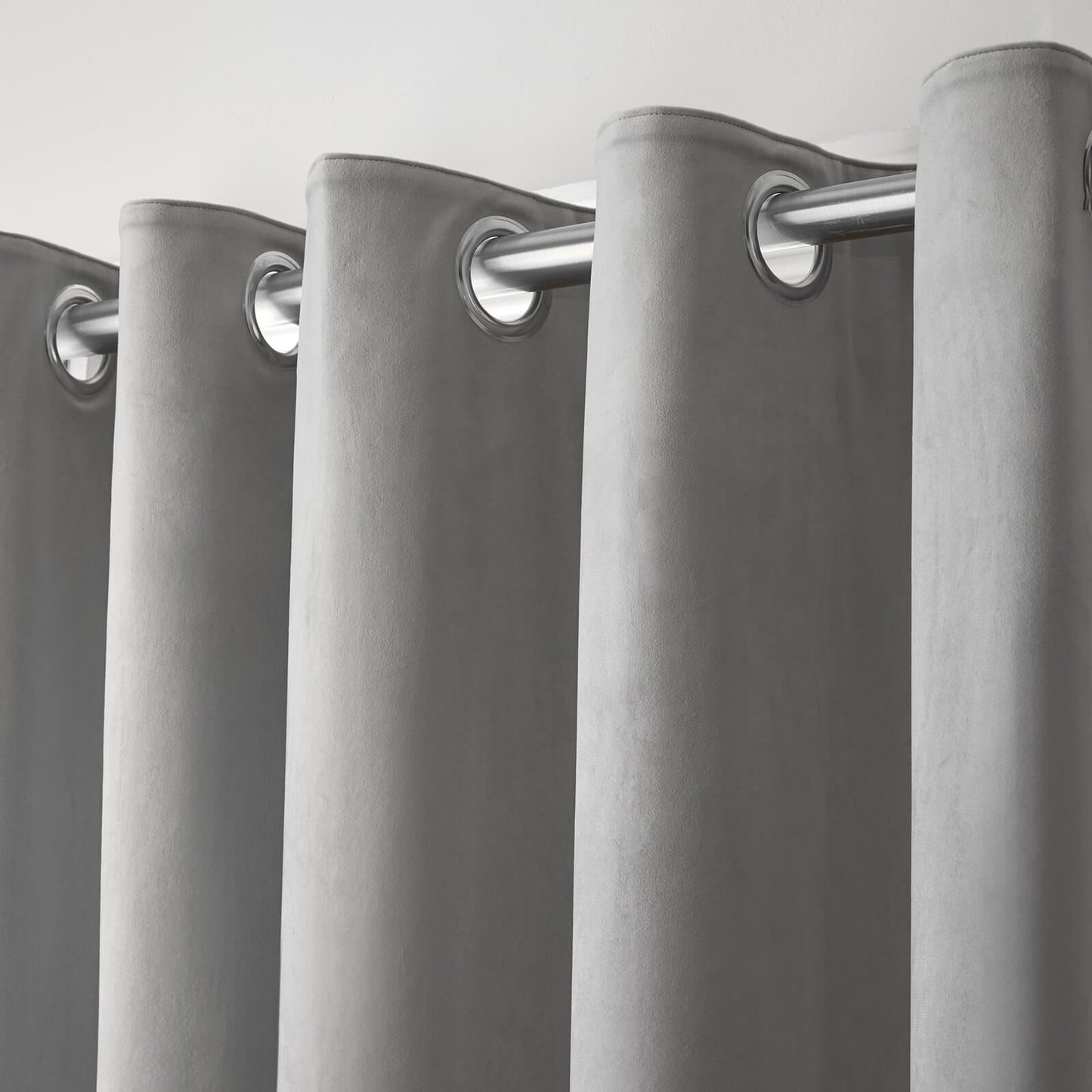 Montrose Silver Eyelet Curtains