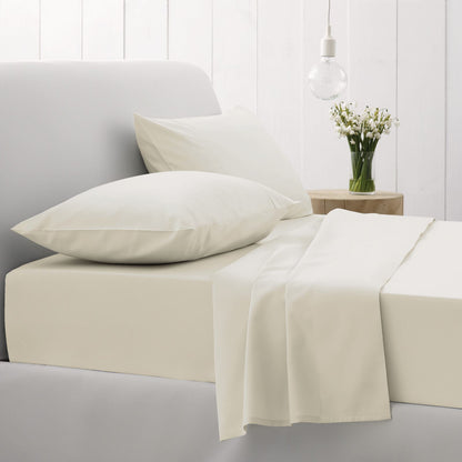 500TC Cotton Sateen Chalk Fitted Sheet