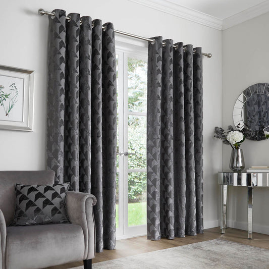 Quentin Slate Eyelet Curtains