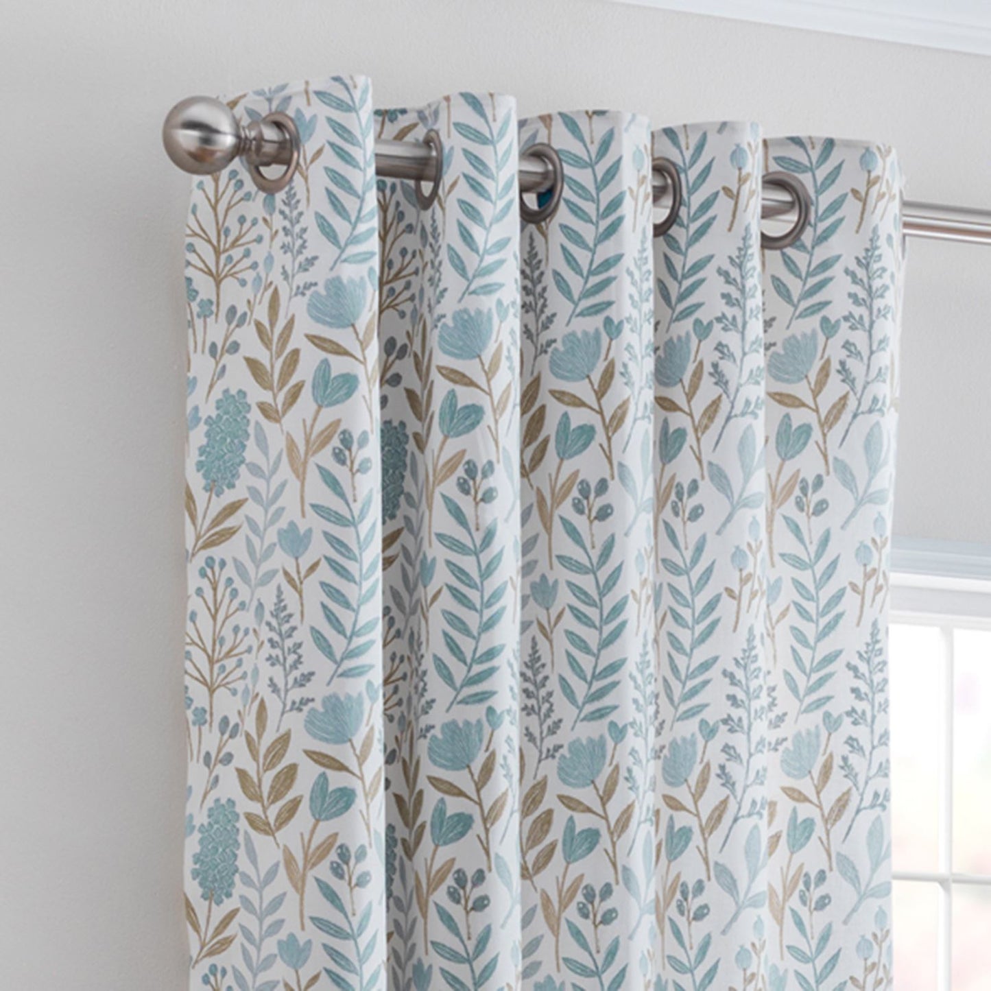 Everley Azure Blue Eyelet Curtains