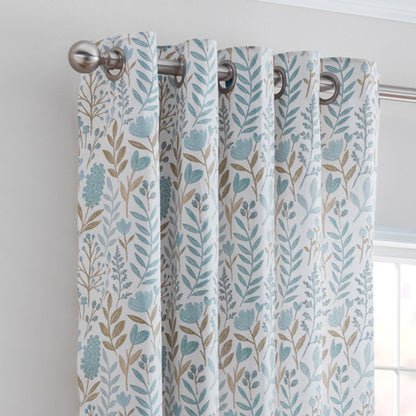 Everley Azure Blue Eyelet Curtains