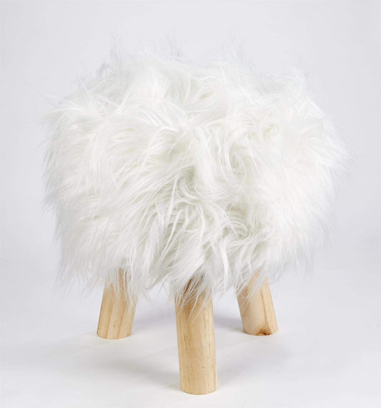 Mongolian White Footstool