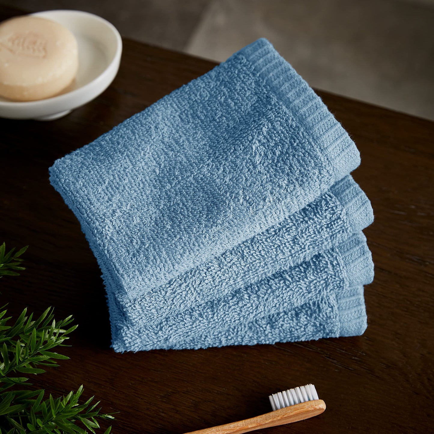 Quick Dry Blue Face Cloth 4 Pack